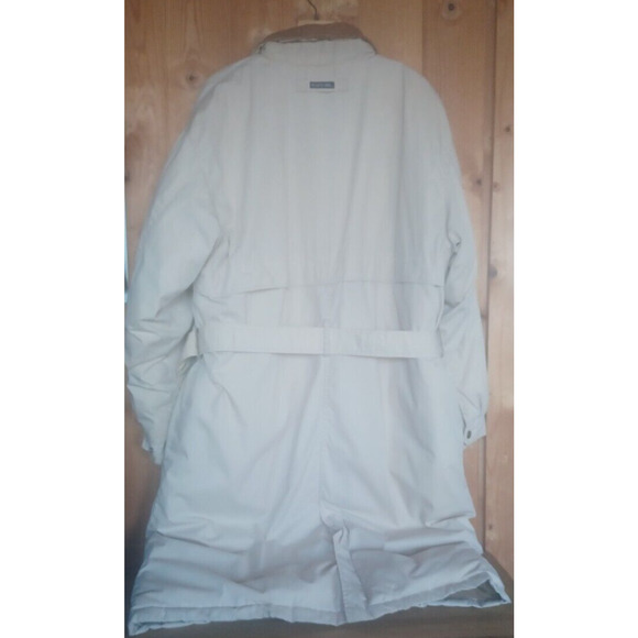 Vintage MIGHTY MAC Ivory Long Goose Down Trench coat Mens Large Winter Overcoat - Picture 5 of 12